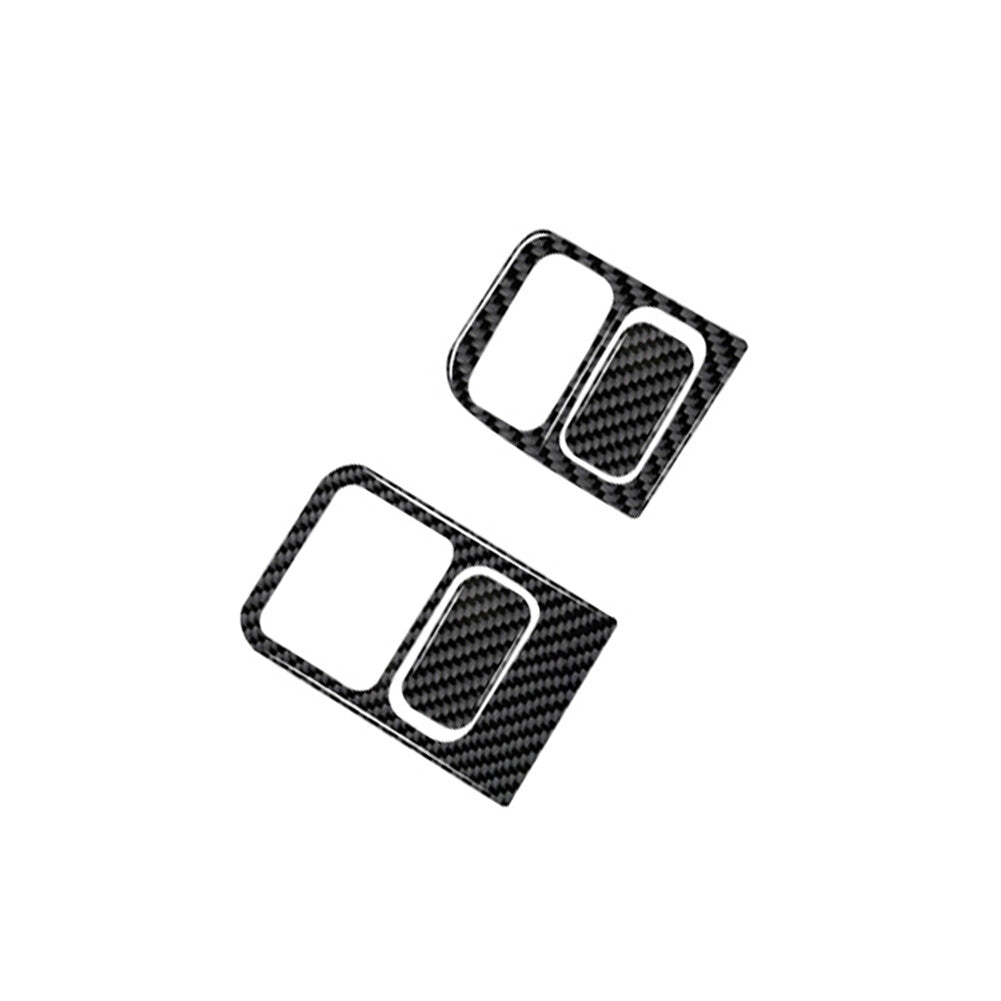 2X Carbon Fiber Rear Door Cup Holder Frame Trim for Honda Ridgeline 2017-2020 v