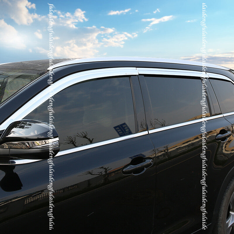 for Toyota Highlander 2014-19 Chrome Window Vent Visor Sun Rain Deflector Guard