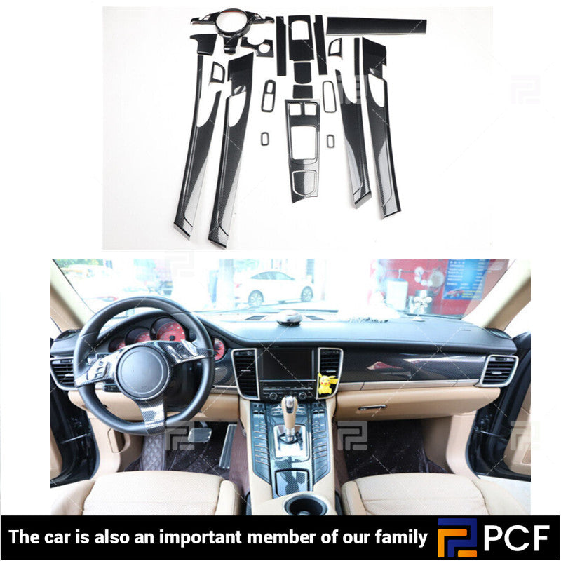 Carbon Fiber ABS Full Set Interior Decor Cover Trim for Panamera 12-16 B n