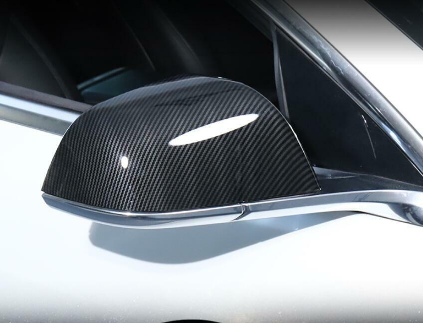 for Tesla Model 3 2017-23 Carbon Fiber Rear View Side Door Mirror Cover trim 2x