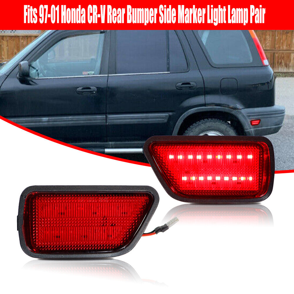 1 Set Red LED Rear Bumper Fender Side Marker Indicator Lights For 97-01 for Honda CR-V- v