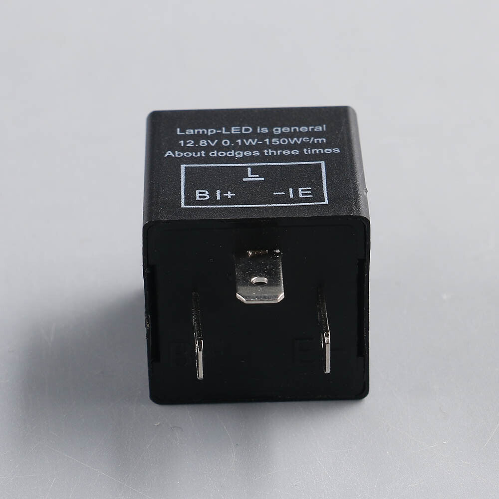 LED Flasher Relay 3-Pin Adjustable Frequency For Turn Signal Flash Light Q