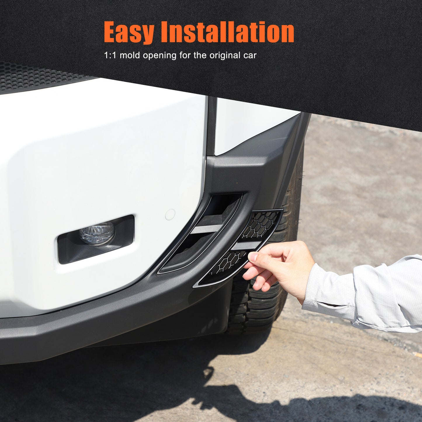 Suitable for 2024 for Land Cruiser ABS MATTE Black Front Bumper Side Air Socket Trim - n