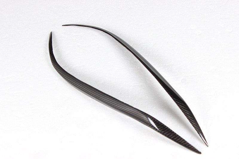 Carbon Fiber Front Headlight Eyelid Eyebrows Cover Trim for Mazda 3 4-Door 07-11