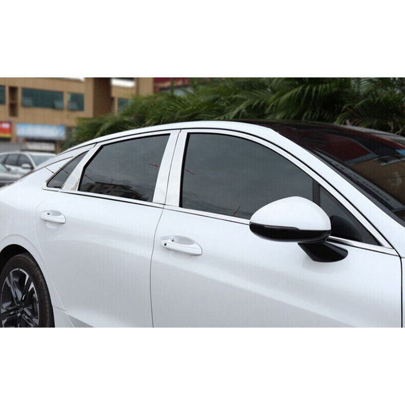 for Kia K5 2021-23 Chrome Steel Window Sill Pillar Post Strip Cover Trim Kit 14x