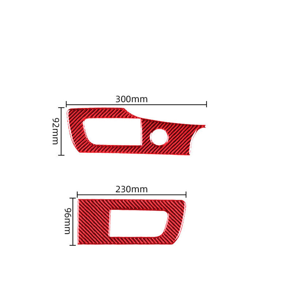 Red Carbon Fiber Side Air Outlet Frame Cover Trim for Porsche Taycan 2019-2022