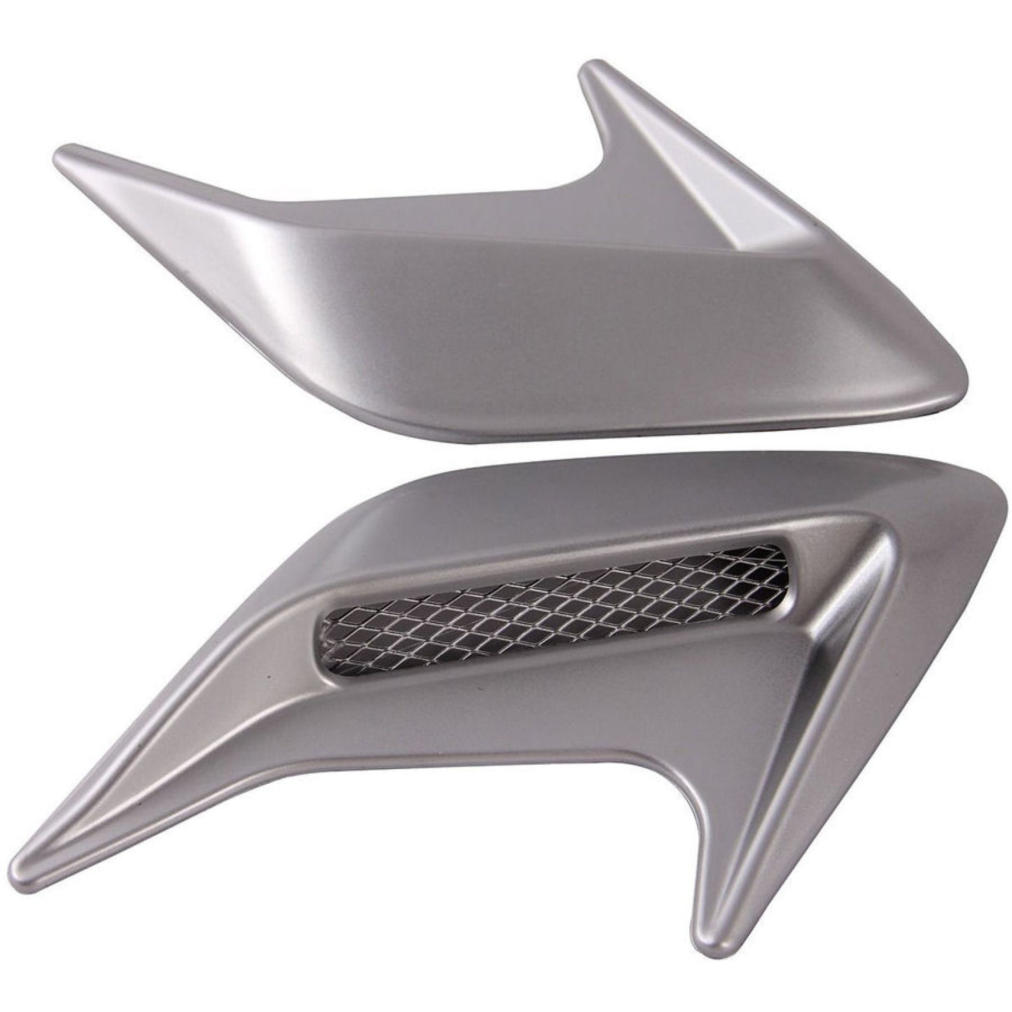 2 Pack New Auto Car Decorative Side Vent Air Flow Fender Intake Stickers Silver
