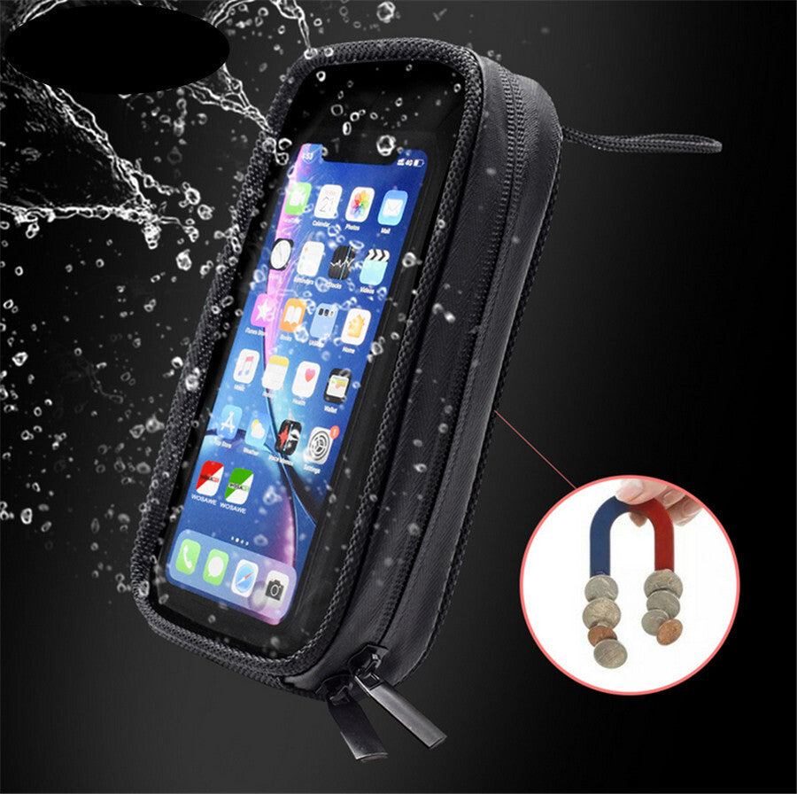 Motorcycle GPS Cell Phone Holder Waterproof Magnetic Fuel Tank Bag Pouch Case Q