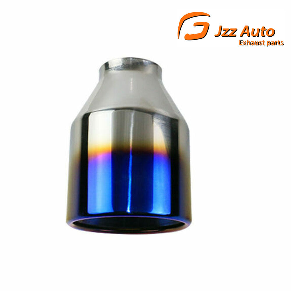 1PC Universal 2.5 ID 4.5 OD Exhaust End Tips Muffler Blue Tips Rolled Tip