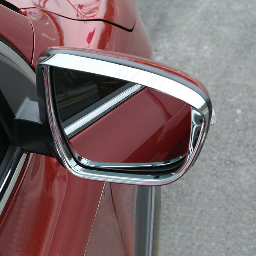 for Nissan Rogue Sport 2017-22 Chrome Rain Eyebrow Rearview Mirror Frame Trim 2X