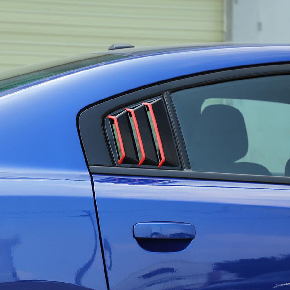 For 2011-2023 for Dodge Charger ABS Black&Red Side Air Vent Window Louver Cover Trim v