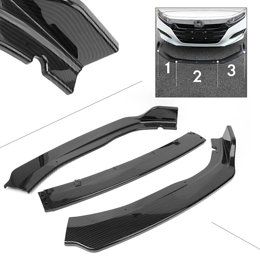 Pattern Add On Front Bumper Lip Spoiler-A Carbon Fiber ABS for 2018 for Honda Accord