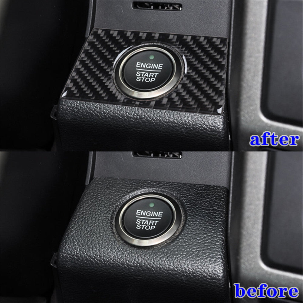 Carbon Fiber Interior Start Engine Decorative Key Trim Cover for ford F-150 2015