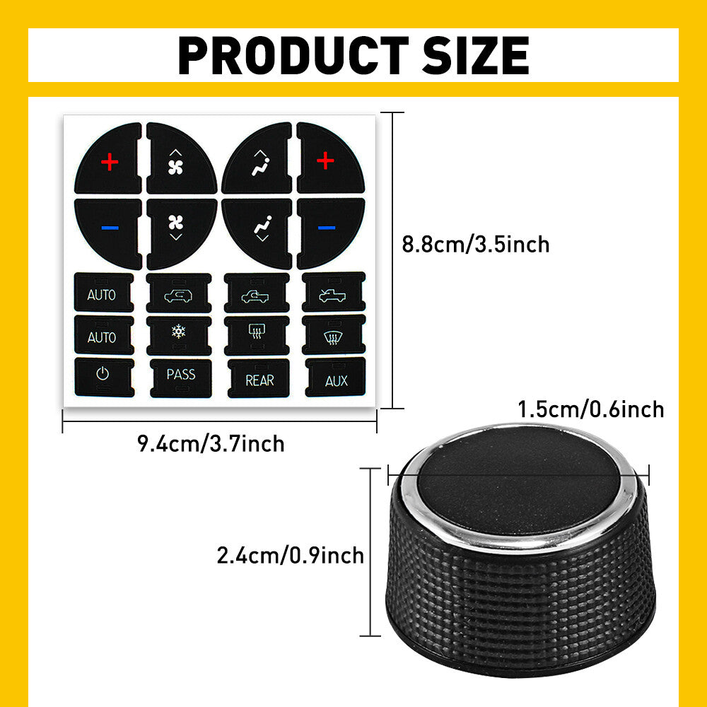 Air conditioning climate control audio knob dashboard + button repair decals car interior Q