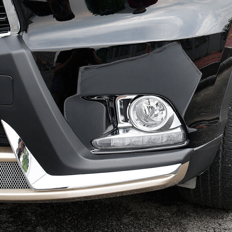 for Toyota Highlander 2014-16 Chrome 2PCS Front Fog Light Lamp Frame Cover Trim
