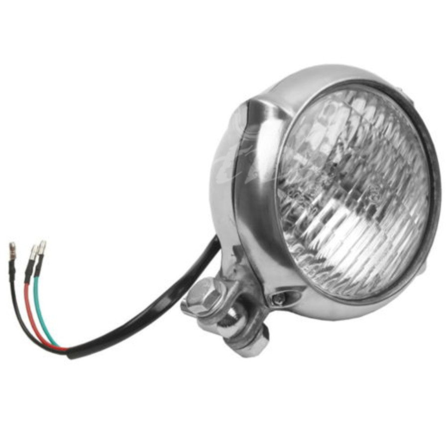 Chrome Polish Headlight Lamp Clear Lens for Harley Sportster Bobber Chopper Q
