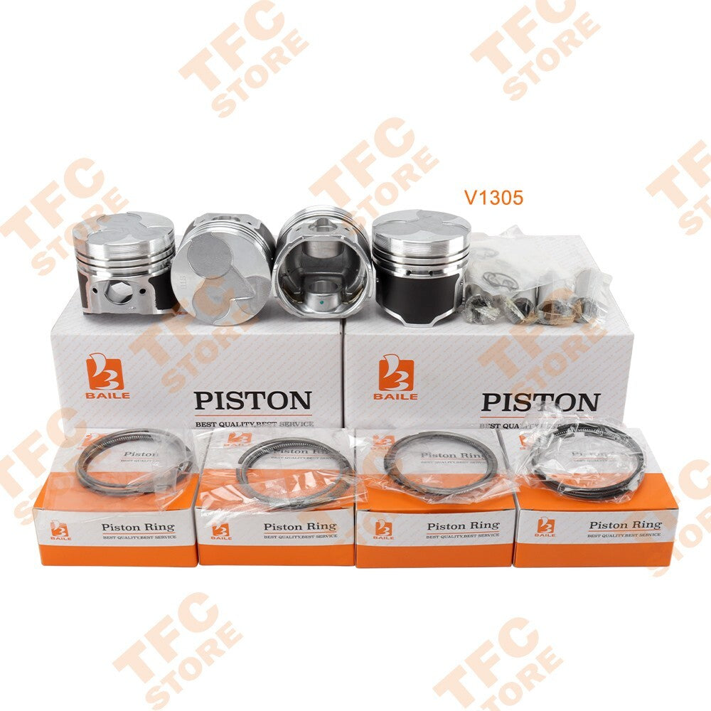 New Piston Kit Rings STD for Kubota V1305 Engine 4 Cylinders