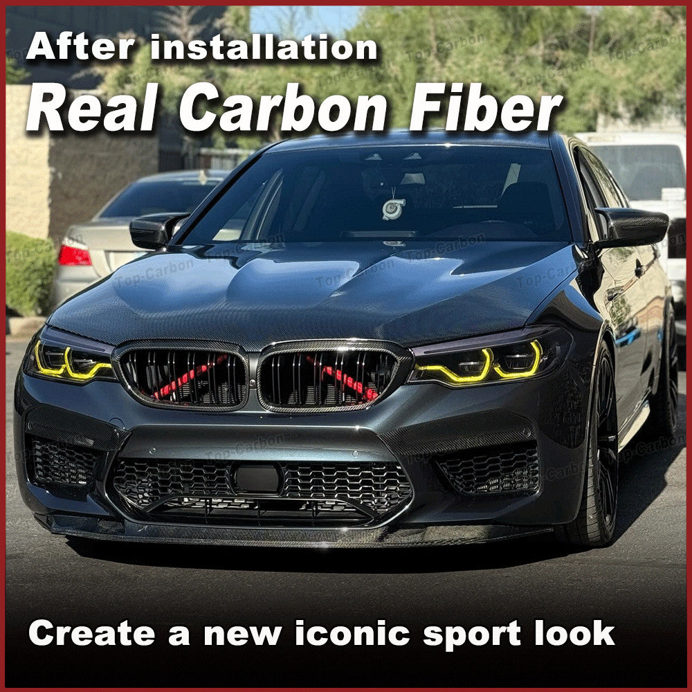 Fit for BMW 5Series F90 M5 18-19 REAL Carbon Front Bumper Lip Splitter Spoiler