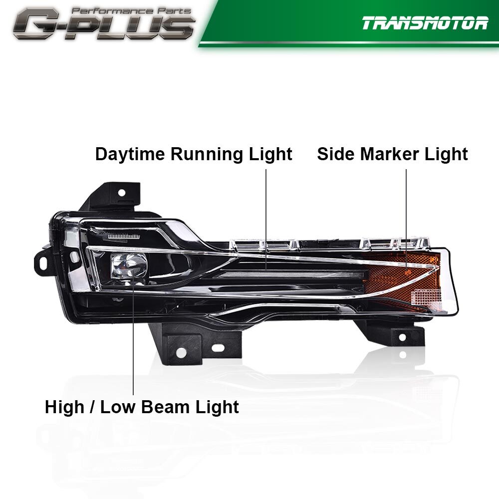 Fits 2017 - 2023 for Model 3 Y Bumper Fog Light DRL Right Passenger Side - v