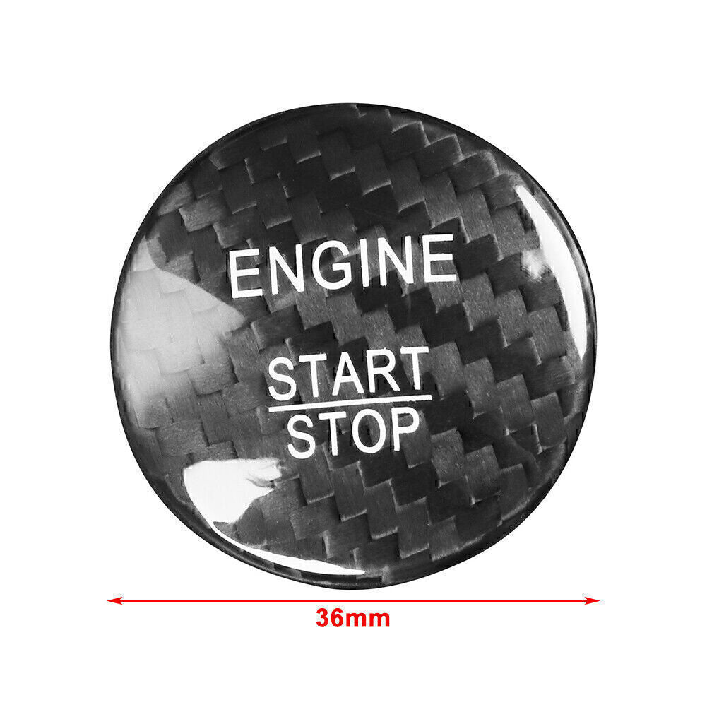 Carbon Fiber Style Engine Start Stop Button Trim Fit for Mercedes A B C E GLE GLC