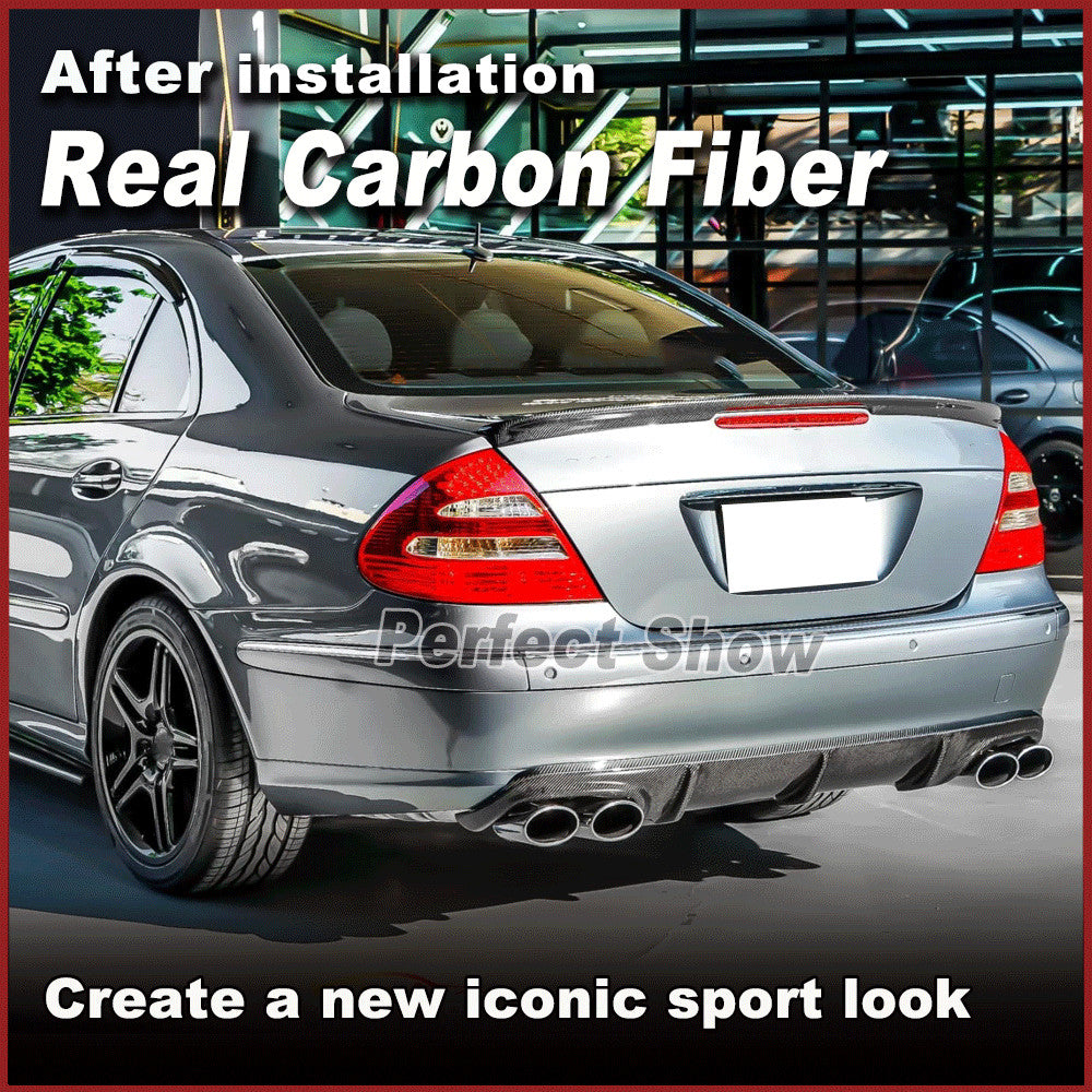 for Mercedes E-Class W211 E55 E63 03-09 Carbon Fiber Rear Trunk Spoiler Wing