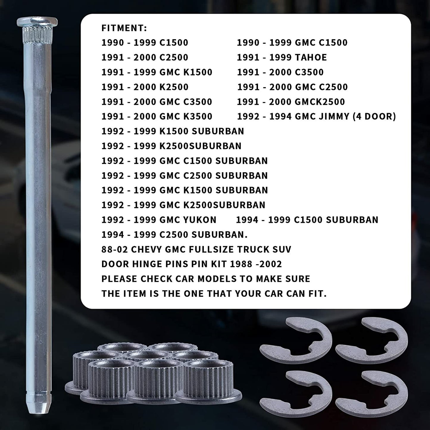 Door hinge pin kit 1988/2002 2-door 4-pin bushing kit for 88-02 for Chevrolet for GMC trucks