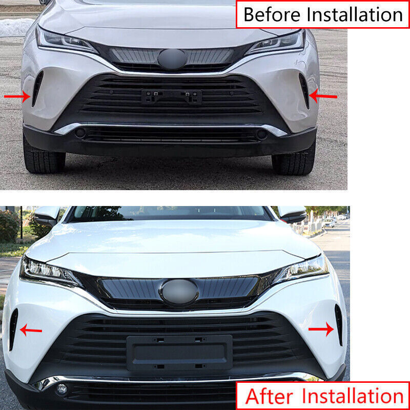 for Toyota Venza 21-2023 Glossy Black Front Bumper Air Inlet Frame Cover Trim 2X