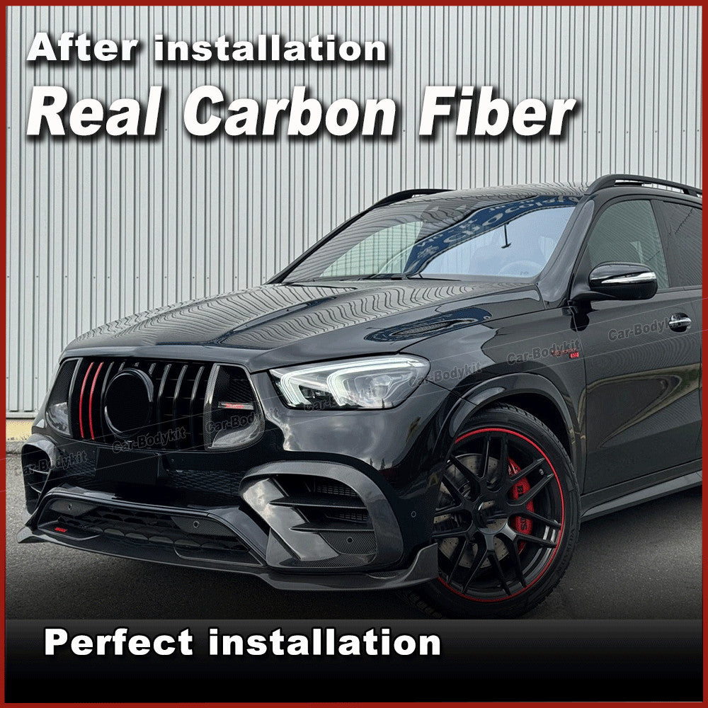 for Mercedes-Benz W167 GLE63 2021-23 REAL CARBON FIBER Front Bumper Lip Spoiler