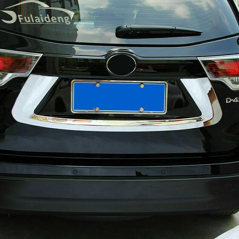 Chrome Rear Trunk Rear License Plate Cover Trim for Toyota Highlander 2014-2019