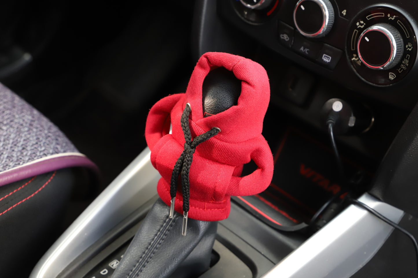 2PC Car Gear Shift Cover for Mini Hoodie Car Gear Shift Knob Cover Shirt Red Shift Q