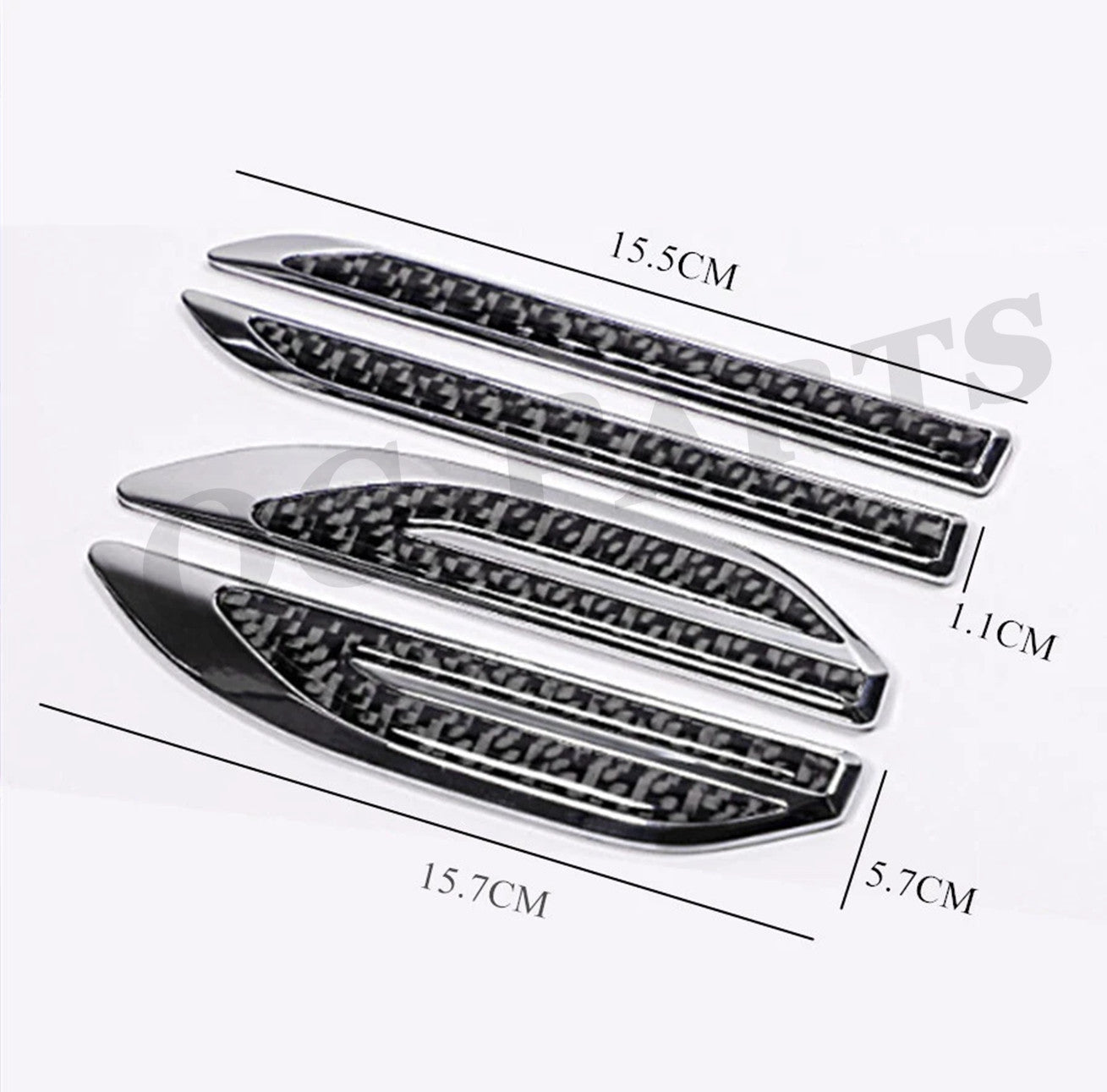 Car front fender side dagger badge decorative cover carbon fiber decal SUV accessories