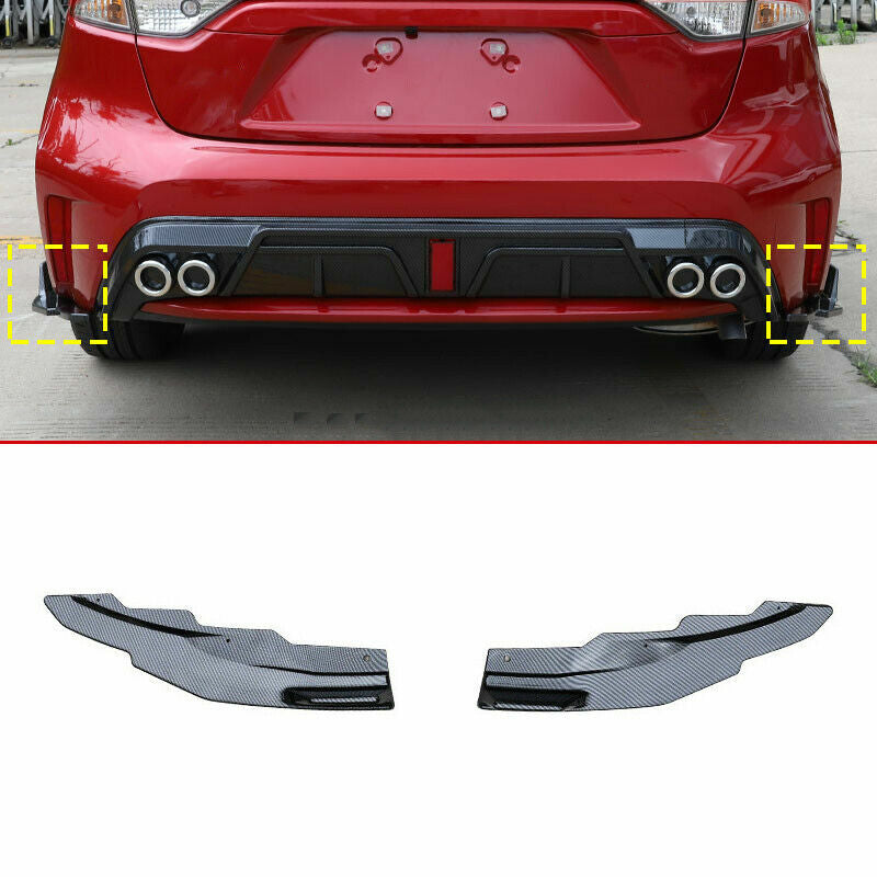 2P for Toyota for Corolla 2019-2023 Carbon Fiber Rear Bumper Lip Side Skirt Splitter
