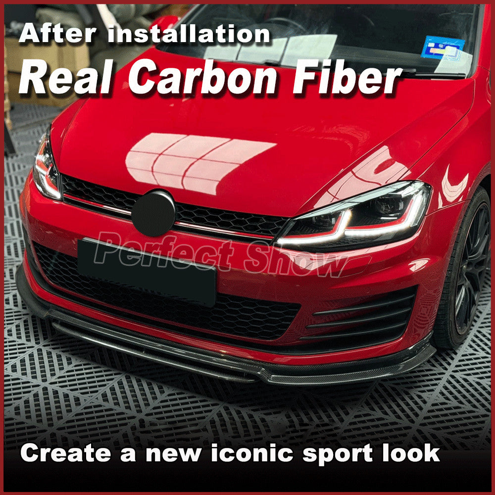 for Volkswagen for GOLF 7 MK7 R R-LINE 2014-16 Carbon Fiber Front Bumper Lip Spoiler