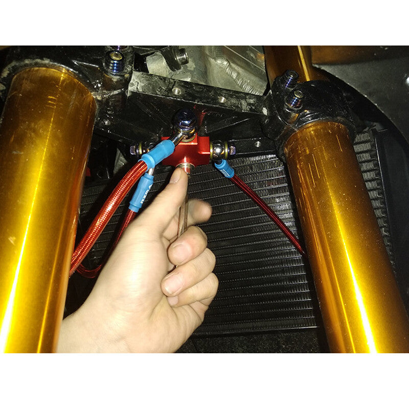 1 Set Hydraulic Brake Hose Pipe Tee Connector 3-way Tubing Bracket Motorcycle US v