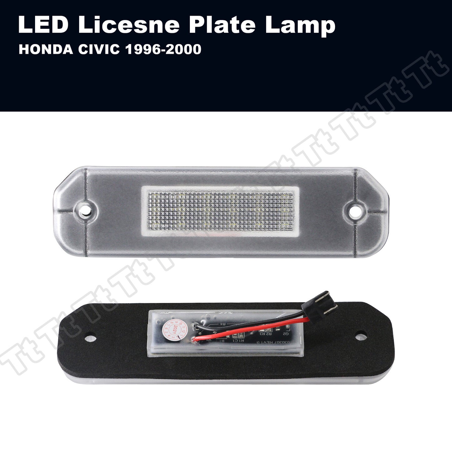 For 1992-00 for Honda for Civic Coupe Hatchback Sedan Del Sol 2D LED License Plate Light - v