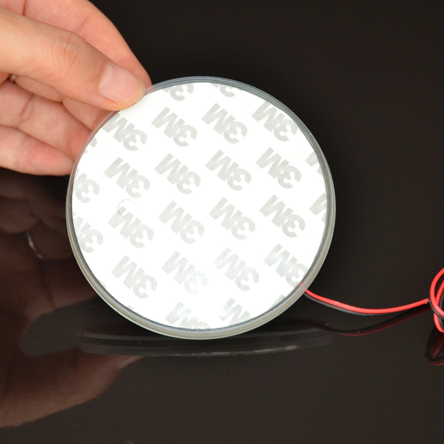 Car Decoration White 82mm Badge Background LED Light Emblem Lamp Sticker