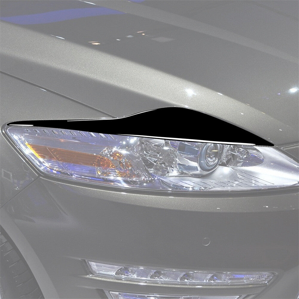 2¡ÁPiano Black Front Headlight Eyelids Eyebrow Trim for Ford Mondeo MK4 2007-2013