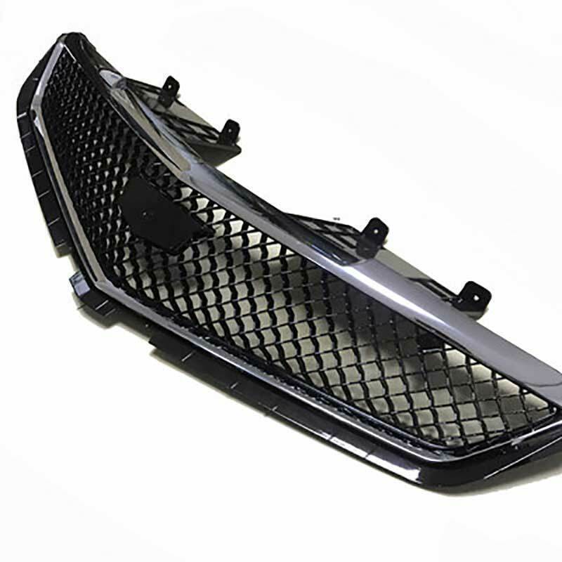 Front Upper Bumper Mesh Grill Grille for Cadillac ATS-V 2013-2019 Paint Black n
