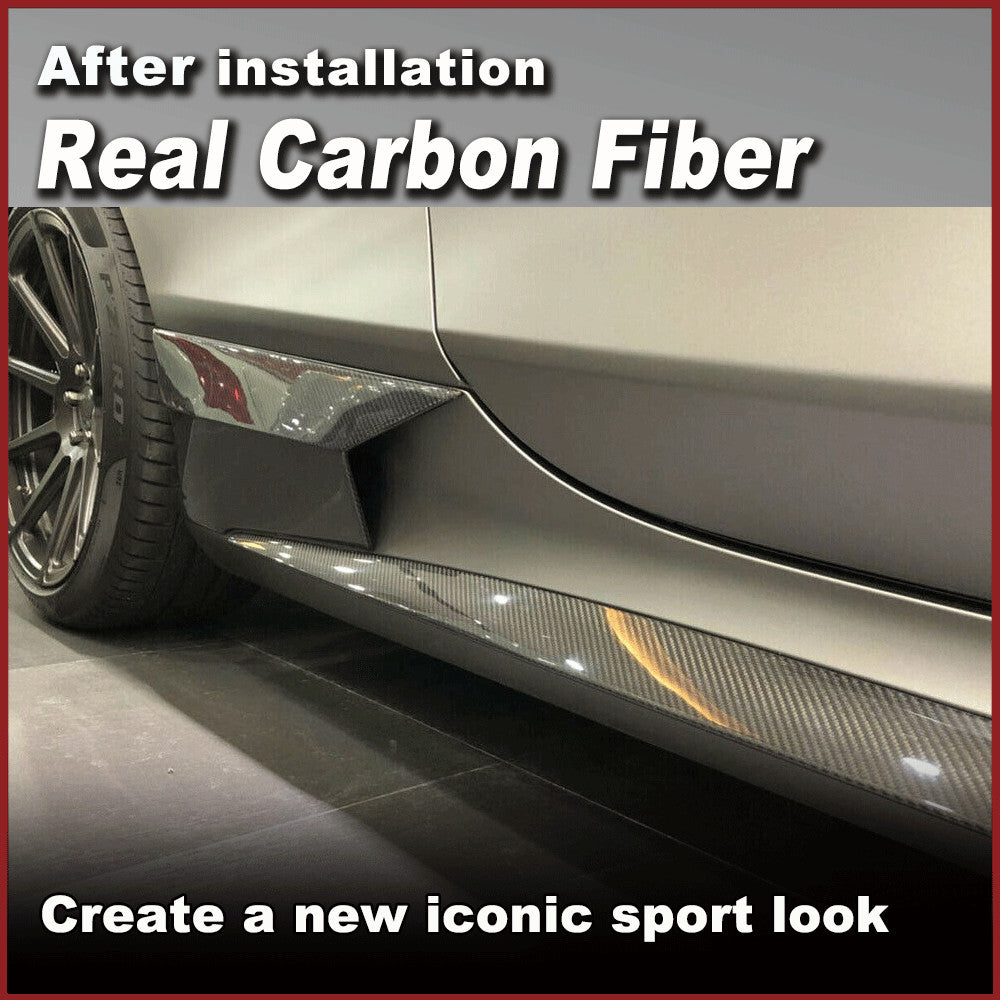 REAL CARBON Side Skirts Splitter Fit for Mercedes C217 S500 S550 S63 S65 2015-17