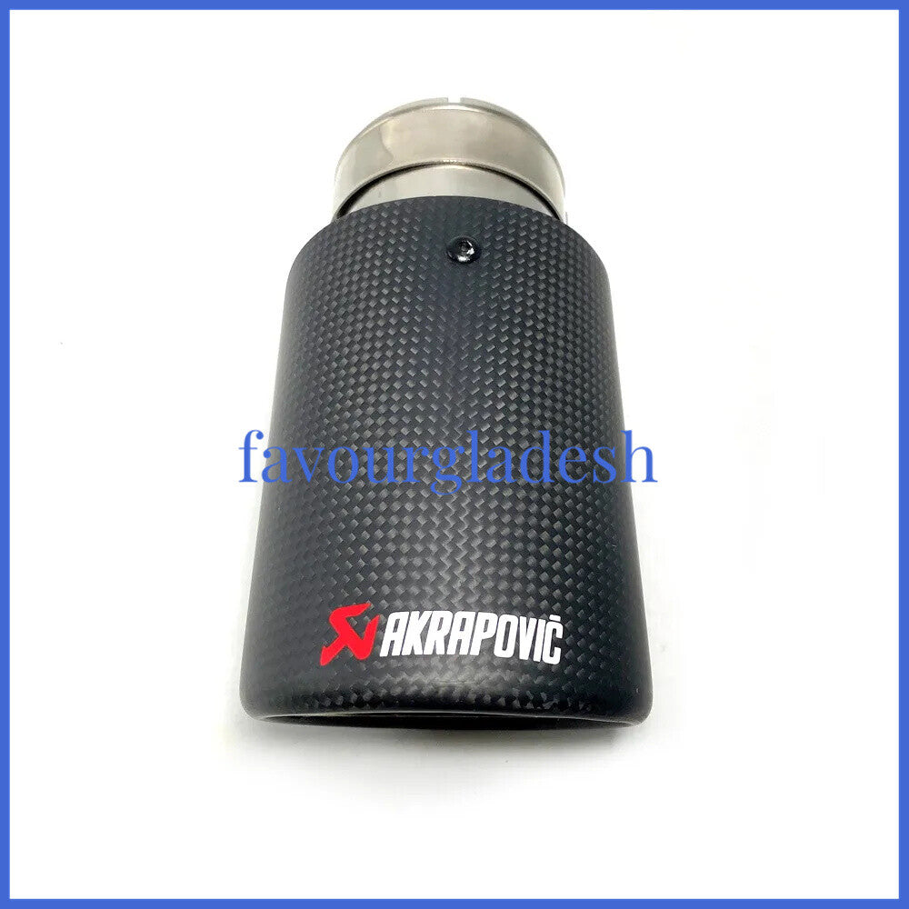 1PCS Akrapovic Matte Carbon Fiber Exhaust tip 63-114mm Universal End Tail pipe