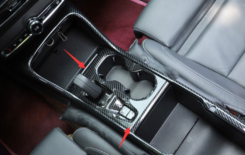 for Volvo XC40 2019-21 Carbon Fiber ABS Middle Console Gear Shift Panel Trim 2x
