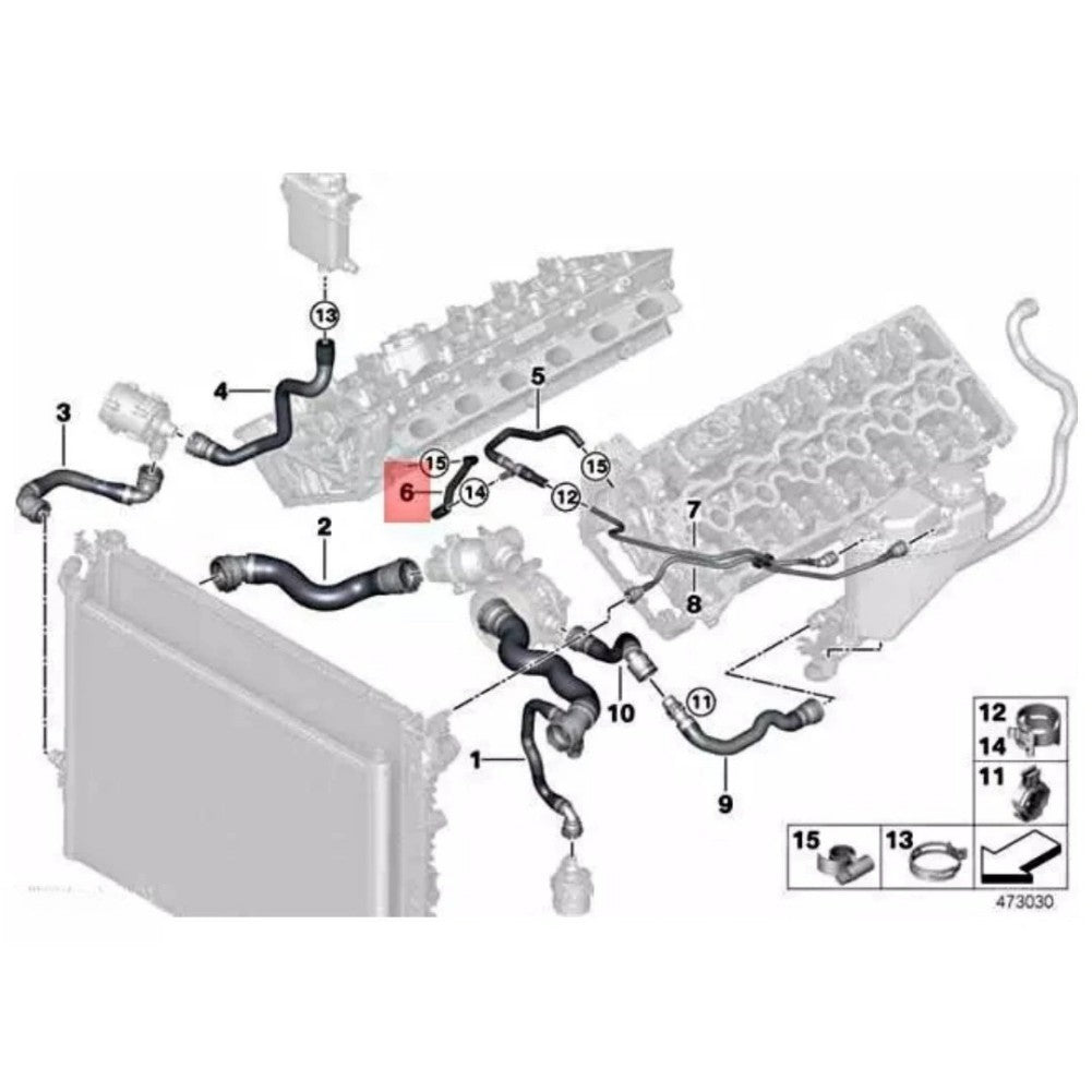 Hose Cylinder Head for Rolls-Royce for BMW for Phantom RR1 RR3 G12 17