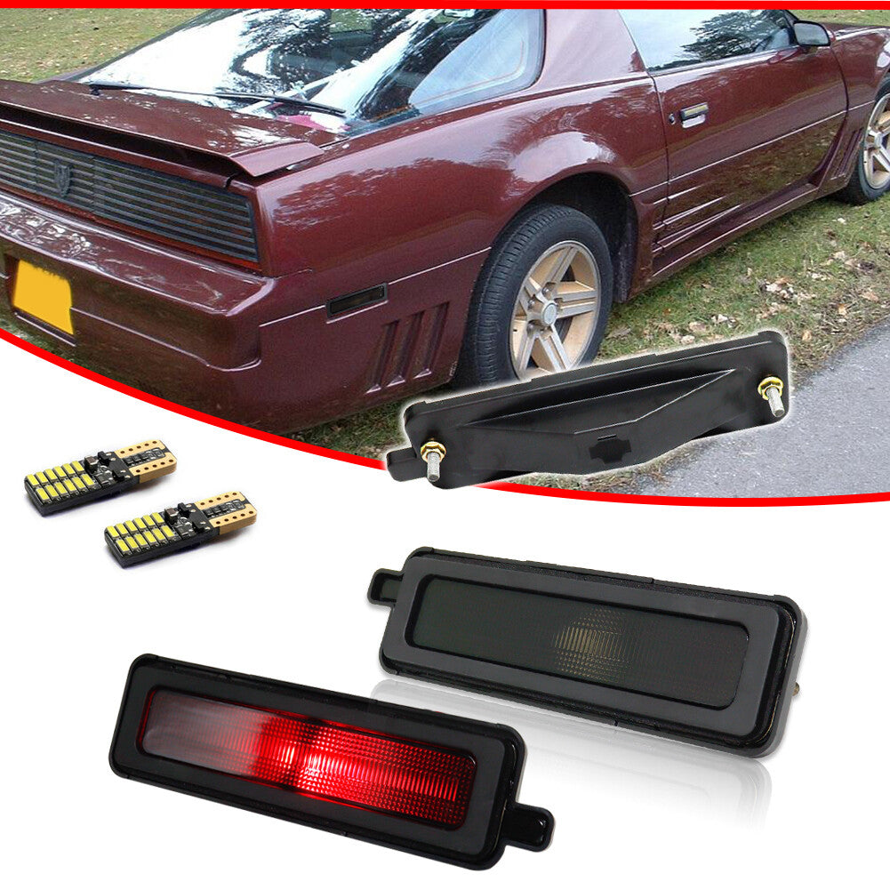 Smoke rear side marker light with red LED light suitable for 82-92 for Pontiac Trans Am Firebird- v