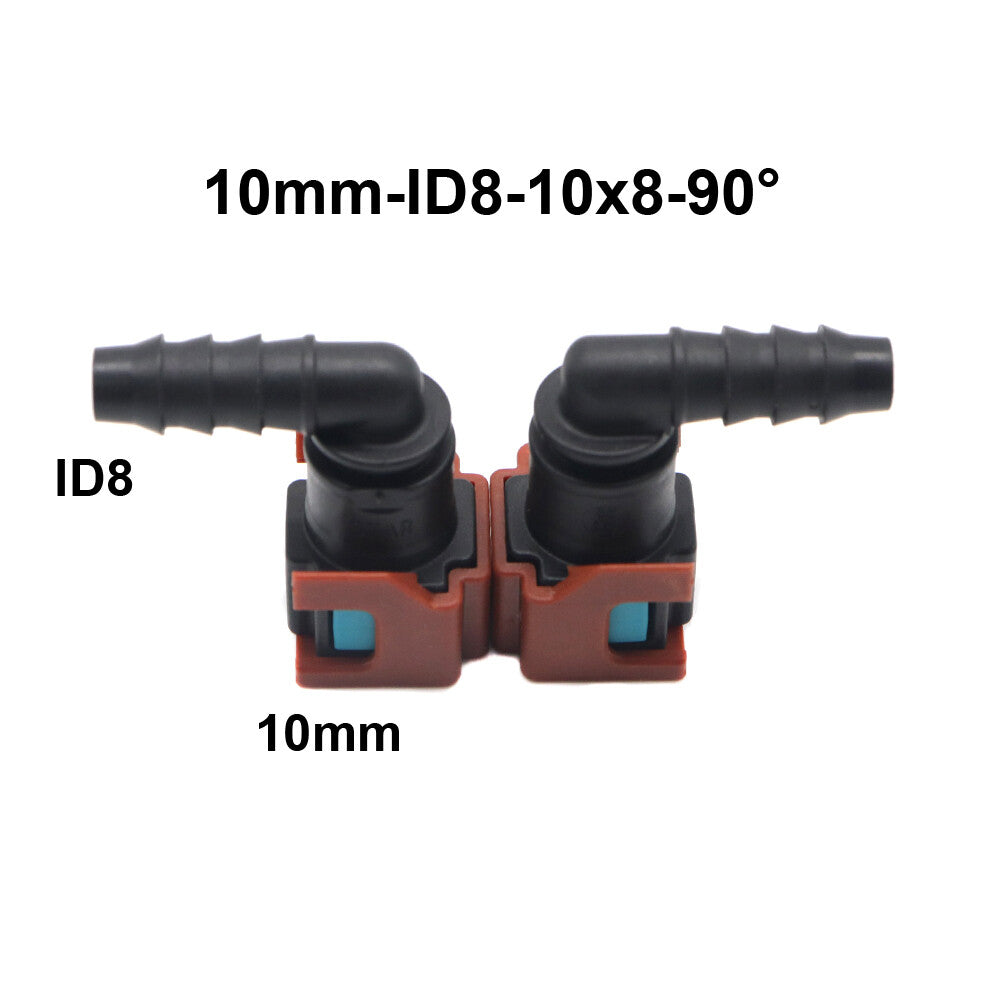 2PCS 10mm-ID8-10x8-90¡ã New Fuel Line Hose Pipe Quick Release Female Connector Q