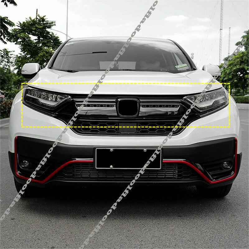 for Honda CRV CR-V 2020-2022 Black ABS Front Grille Moulding Cover Trim Kit 4Pcs