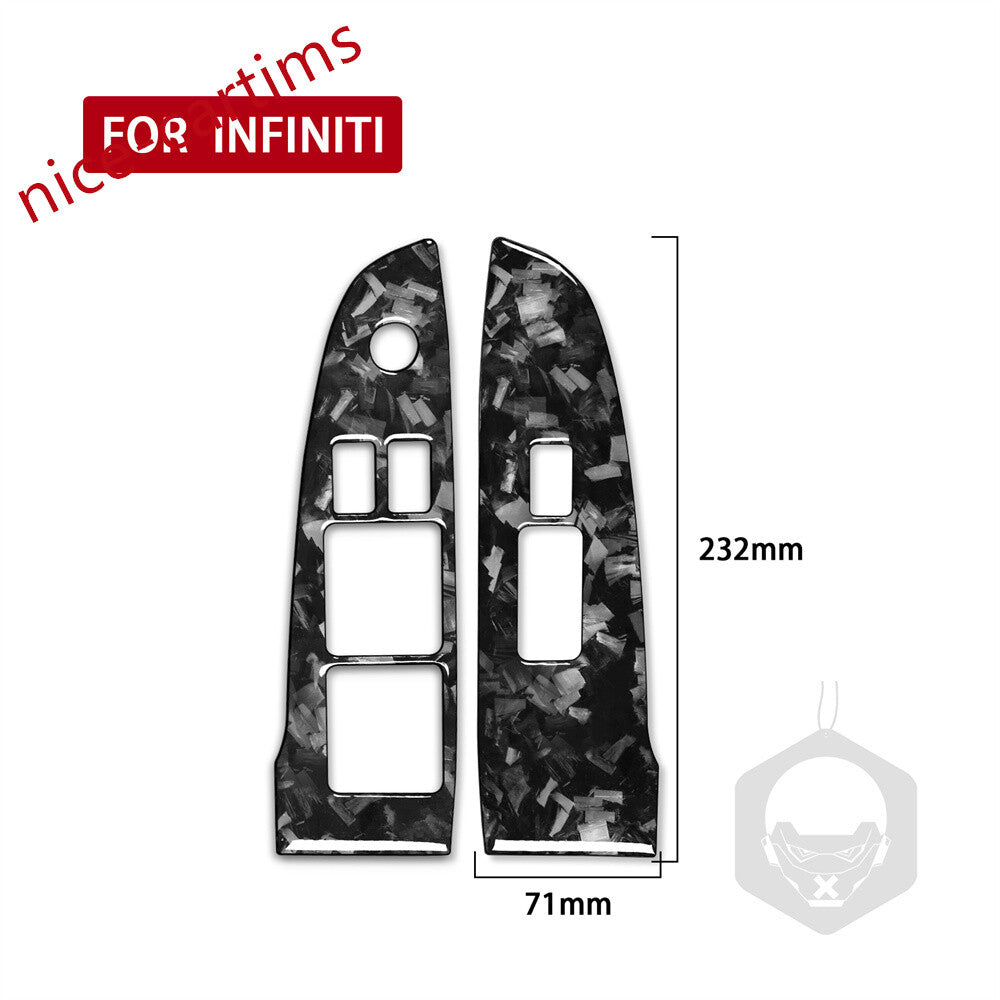 Forged Carbon Fiber Window Lift Switch Trim for Infiniti G37 2Dr 10-13 Q60 14-15