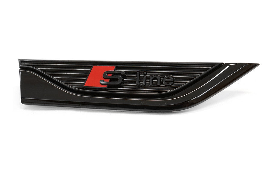 3D logo gloss black side fender badge decal sticker for Audi for A5 B9 S line.