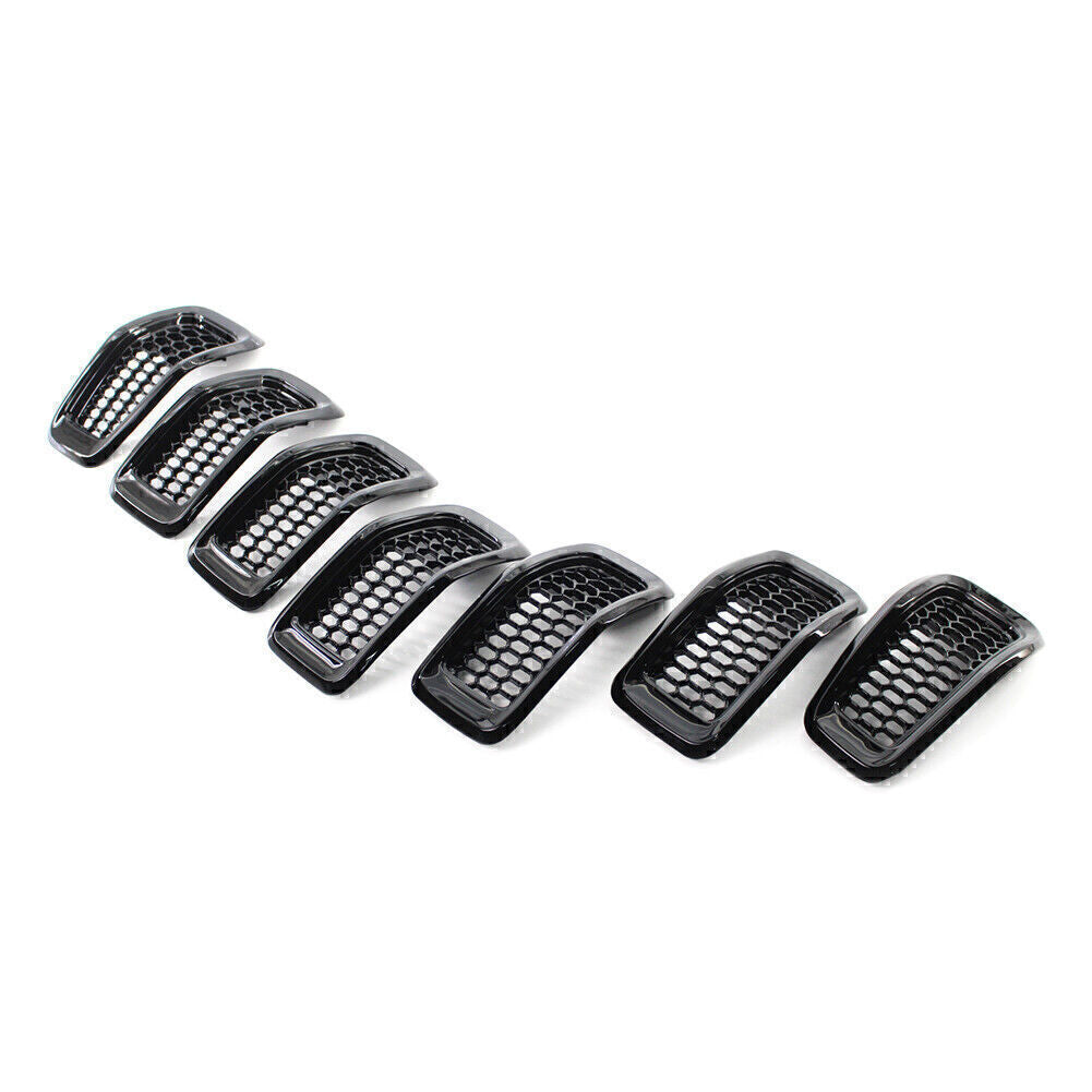 Fit for Jeep Cherokee 2014-2018 17 Honeycomb Front Grille Inserts Grill Cover Trim