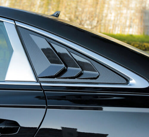 for Audi A6 S6 12-18 Carbon ABS Rear Quarter Window Louver Scoop Side Vent Trim