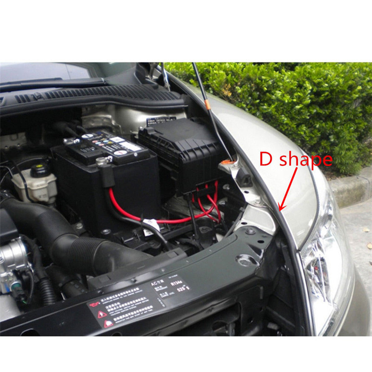 Car Door Seal Strip Sloping D-Type Edge Guard Protector Rubber Trim Soundproof